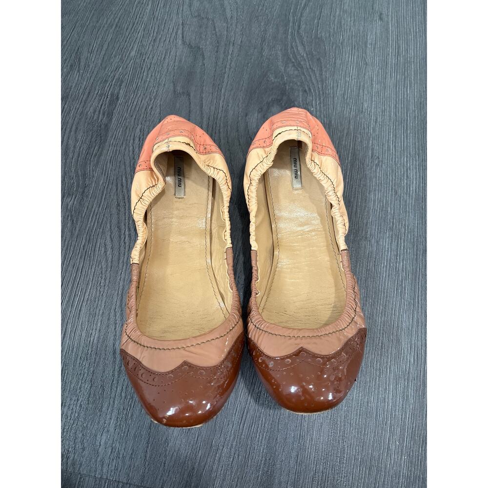 Miu Miu Patent Leather Patchwork Ballet Flats EU 40 US 10 - Picture 2 of 10